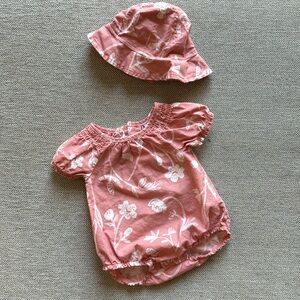 Coral/Pink Newborn Bubble Romper
